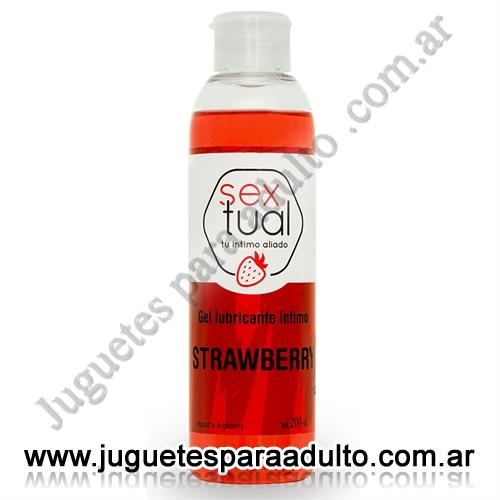 Aceites y lubricantes, Lubricantes Sextual, Gel estimulante sabor frutilla 200ml